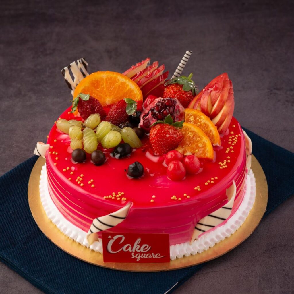 Fruit Birthday cakes, Cake Square