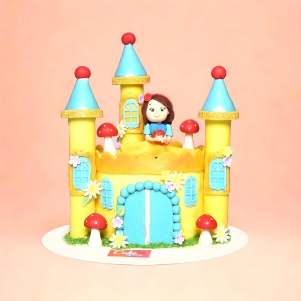 2Kg princess mini castle girls birthday cake, cake square