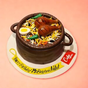 3D Biryani Pot Theme Cake, biryani theme cake, 3D food theme cakes, unique birthday cakes Chennai, customised food cakes, food lover birthday cake, 3D realistic cake design, theme cakes in Chennai, order 3D cakes online, fun birthday cakes for adults, creative theme cakes Chennai, realistic biryani cake Chennai, best cake shops in Chennai, birthday cakes for foodies, custom fondant cakes Chennai, Cake Square Chennai, Cake Square