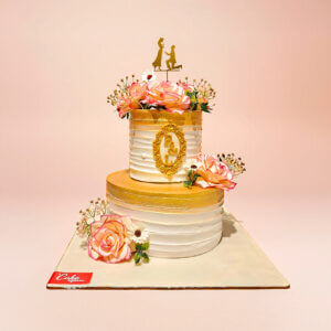 Creamy gold wedding cakes, cake square