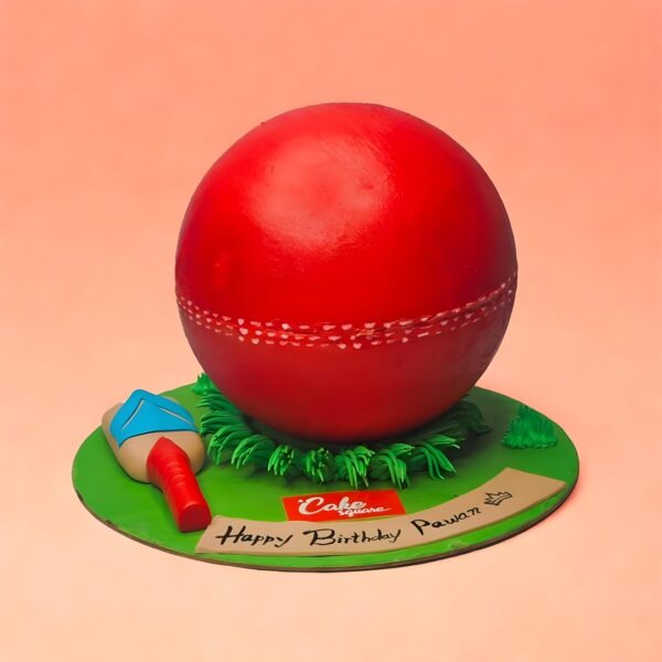 Cricket Ball Pinata Cake, cake square