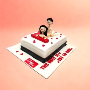 Dirty Couple Bachelorette Party Cake, cake square