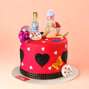 Dream Lady and Liquor Bachelorette Party Cake,Adult cake online Chennai, Buy adult cake in Chennai, Order online adult cake, Bachelor party cake, special design adult cake, cake square