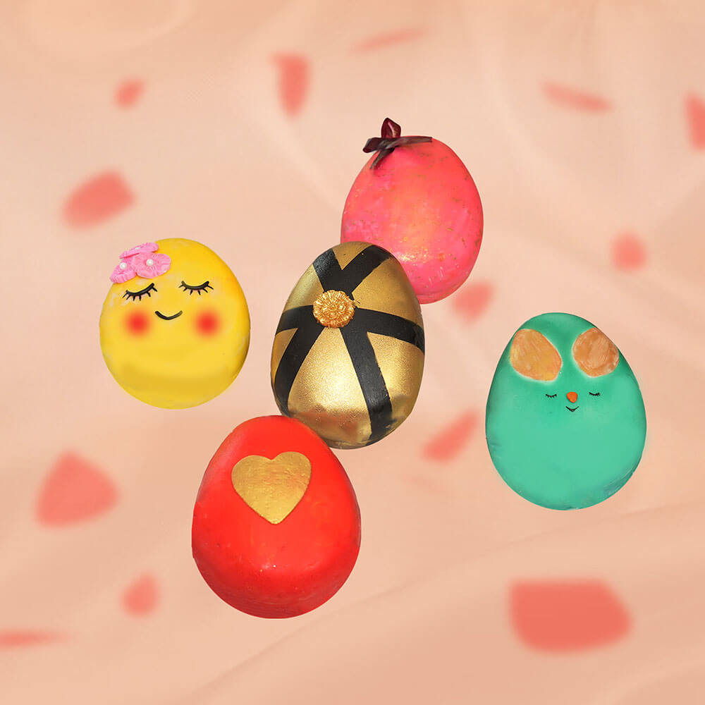 cake square easter eggs