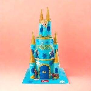 Elsa frozen theme 1st birthday cake, cake square