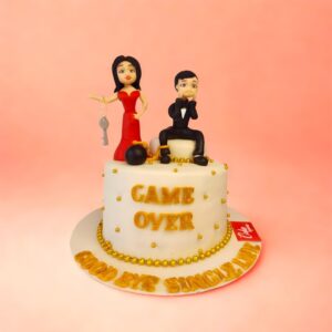 Engagement Game Over 3D Designer Cake, Cake Square, funny couple cake design, bride and groom cake, women tying groom cake, quirky wedding cake, engagement party cake, best cake shop in Chennai, premium fondant cakes, customized cakes Chennai, trending engagement cakes. 3D Puzzle Designer Birthday Cake, 3D Puzzle Designer Birthday Cake
