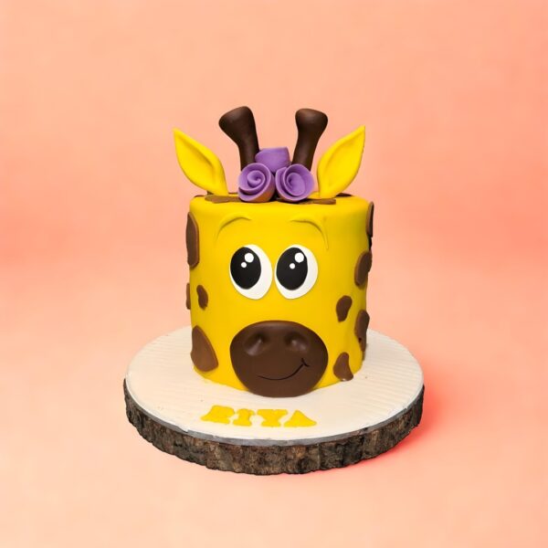 Giraffe 3D Design Birthday Cake, Cake Square