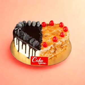 Heart Shaped Butterscotch Cake, Cake Square