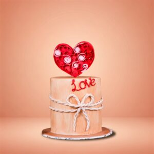 Love heart anniversary cake, cake square