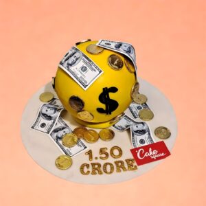 Money Pinata Birthday Cake, cake square
