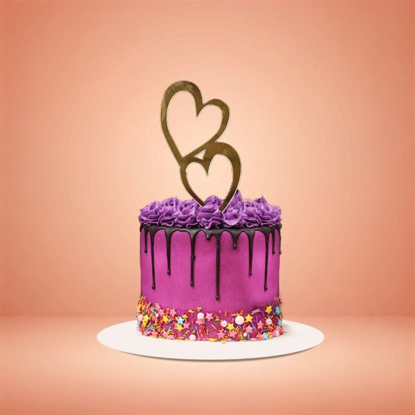 Purple heart anniversary cake, cake square