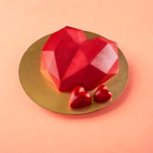 Red Heart Pinata Birthday Cake, cake square