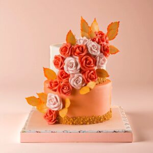 Red rose wedding cakes, cake square