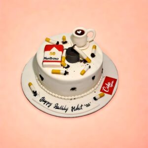 Smoker Theme Adult Cake, cake square