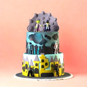 Star Wars theme birthday cake, cake square
