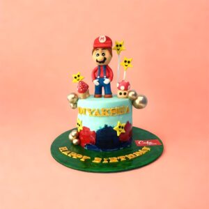 Super Mario Theme Kids Birthday Cake, cake square