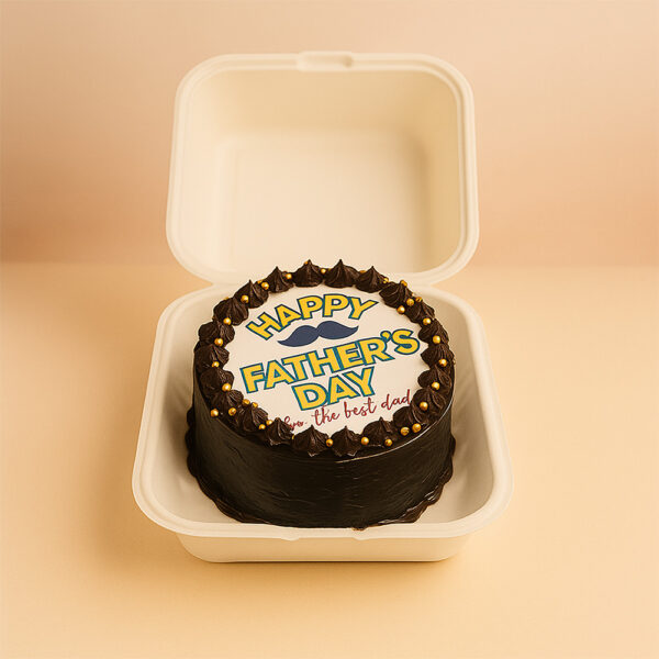 Happy Father's Day design Chocolate bento cake in Chocolate Black - 380 grams - Delivered in Chennai