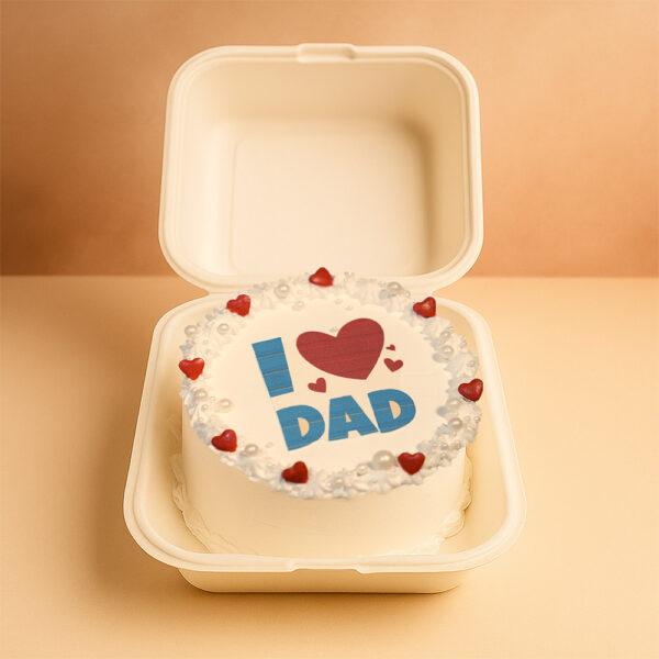 White Forest Dad Cake – I ❤️ Dad Theme for Father’s Day & Birthday