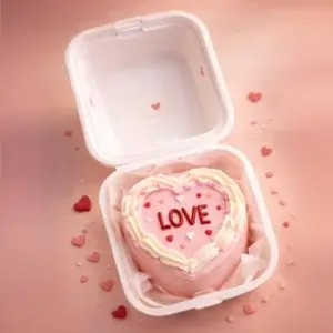 heart shaped bento cake, bento cake, love bento cake, bento cake, bento cake for him, mini cake, bento cake for her, love cake, mini cake, valentines day cake, cute valentines day cake