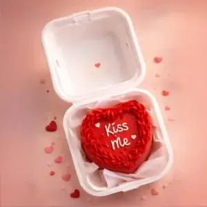 Kiss me heart shaped bento cake, valentines day bento cake, bento cake for her, bento cake for him, cute bento cake, bento cake designs, customised bento cakes, heart shaped bento cake, bento cakes, same day delivery bento cake, bento cake price