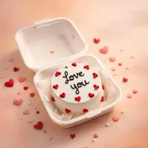 love you bento cake, valentines day cake, cute customised cakes, cute mini cakes, bento cakes chennai, premium bento cakes, cake square chennai, love you cake