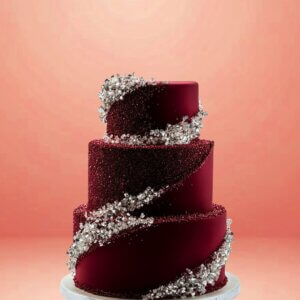 Red Royal Wedding cake, crystal red royal theme cakes