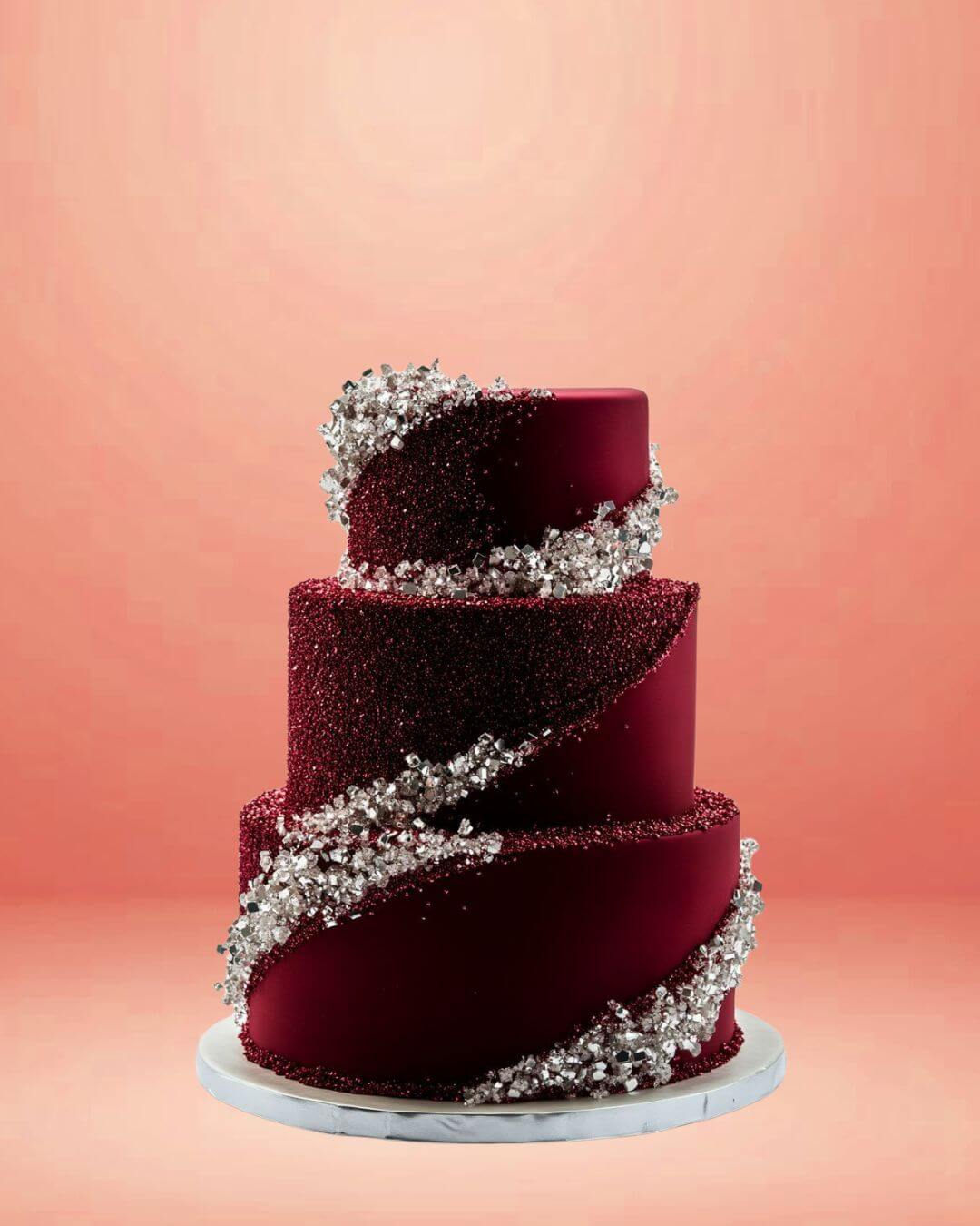 Red Royal Wedding cake, crystal red royal theme cakes