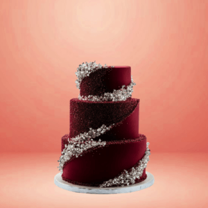 Red Royal Wedding cake, crystal red royal theme cakes