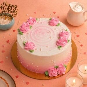 Delicious Mother's Day cake with pink roses, perfect for Chennai celebration, aesthetic mothers day cake, cake for mom, mothers day cake, cake for mother, pretty cake for mom, mothers day cake in chennai, best cake shop in chennai, best birthday cake