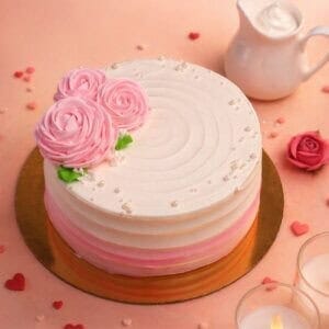 Pink rose cake for wedding celebration in Chennai, elegant design, cute mothers day cake, cake for mom, cute pink cake, white and pink cake, customised cakes in chennai, rose cake chennai, best birthday cakes chennai, no preservatives cake chennai, clean eating cake chennai, premium cakes chennai