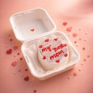 Delicious round cake with "My Best Mom" message, perfect for Chennai celebrations. my best mom,