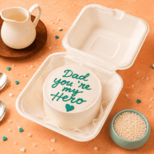 Bento cake with 'Dad you're my Hero' message in Chennai. my dad my hero bento cake, father's day bento cake, dad hero cake, cake for dad, my dad my hero cake, fathers day cake, best dad bento cake, personalized fathers day cake, customized cake for dad, fathers day cake delivery chennai, korean bento cake, fathers day gift cake, dad birthday cake, cake for father, mini fathers day cake, cute fathers day cake, aesthetic fathers day cake, bento cake delivery chennai, same day cake delivery chennai, best fathers day cakes in chennai, customized cake chennai, cake square, cake square fathers day cake, premium bento cake chennai, fathers day surprise cake, korean cake chennai, best dad ever cake, superhero dad cake